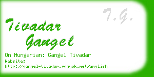 tivadar gangel business card